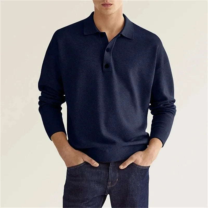 "Herren grau Baumwoll-Poloshirt atmungsaktiv strapazierfähig elegantes Design mit klassischem Polokragen Vorderansicht"