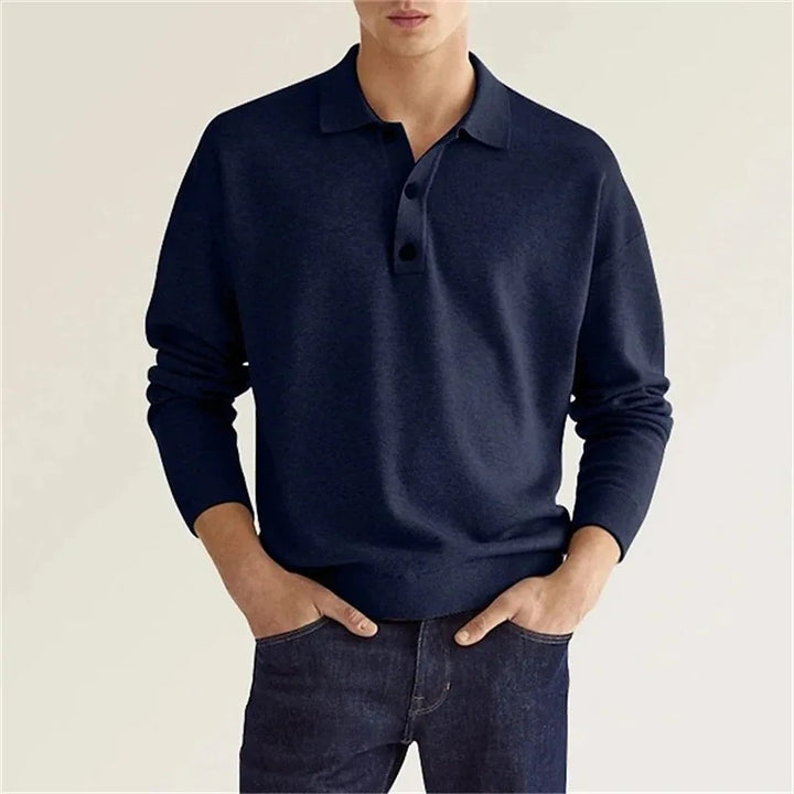 "Herren grau Baumwoll-Poloshirt atmungsaktiv strapazierfähig elegantes Design mit klassischem Polokragen Vorderansicht"