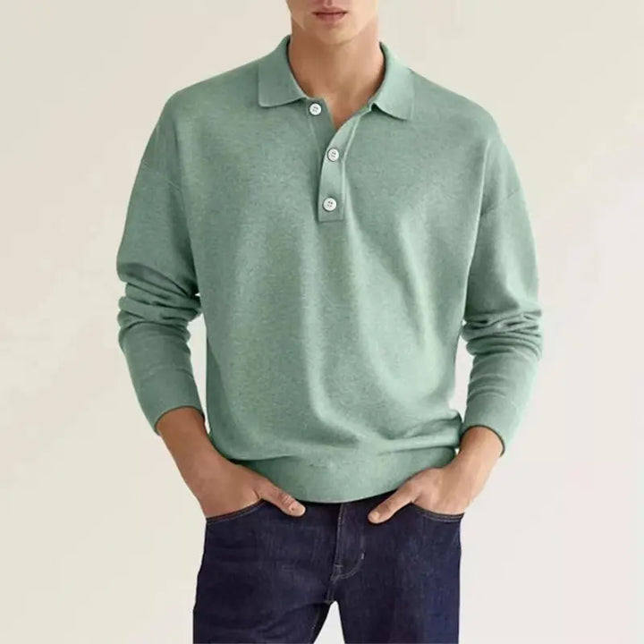 "Herren grau Baumwoll-Poloshirt atmungsaktiv strapazierfähig elegantes Design mit klassischem Polokragen Vorderansicht"
