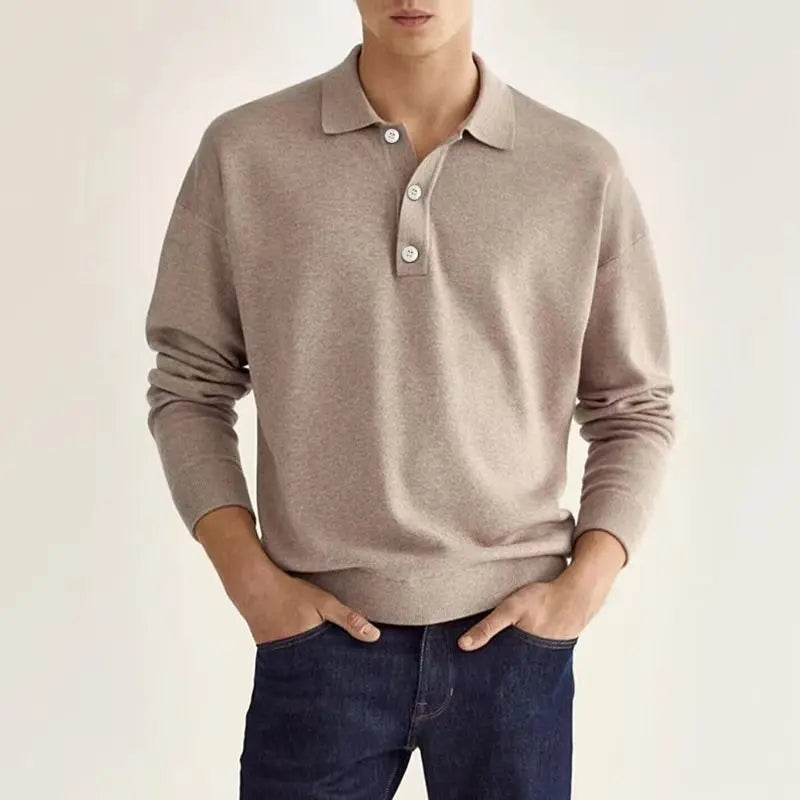 "Herren grau Baumwoll-Poloshirt atmungsaktiv strapazierfähig elegantes Design mit klassischem Polokragen Vorderansicht"
