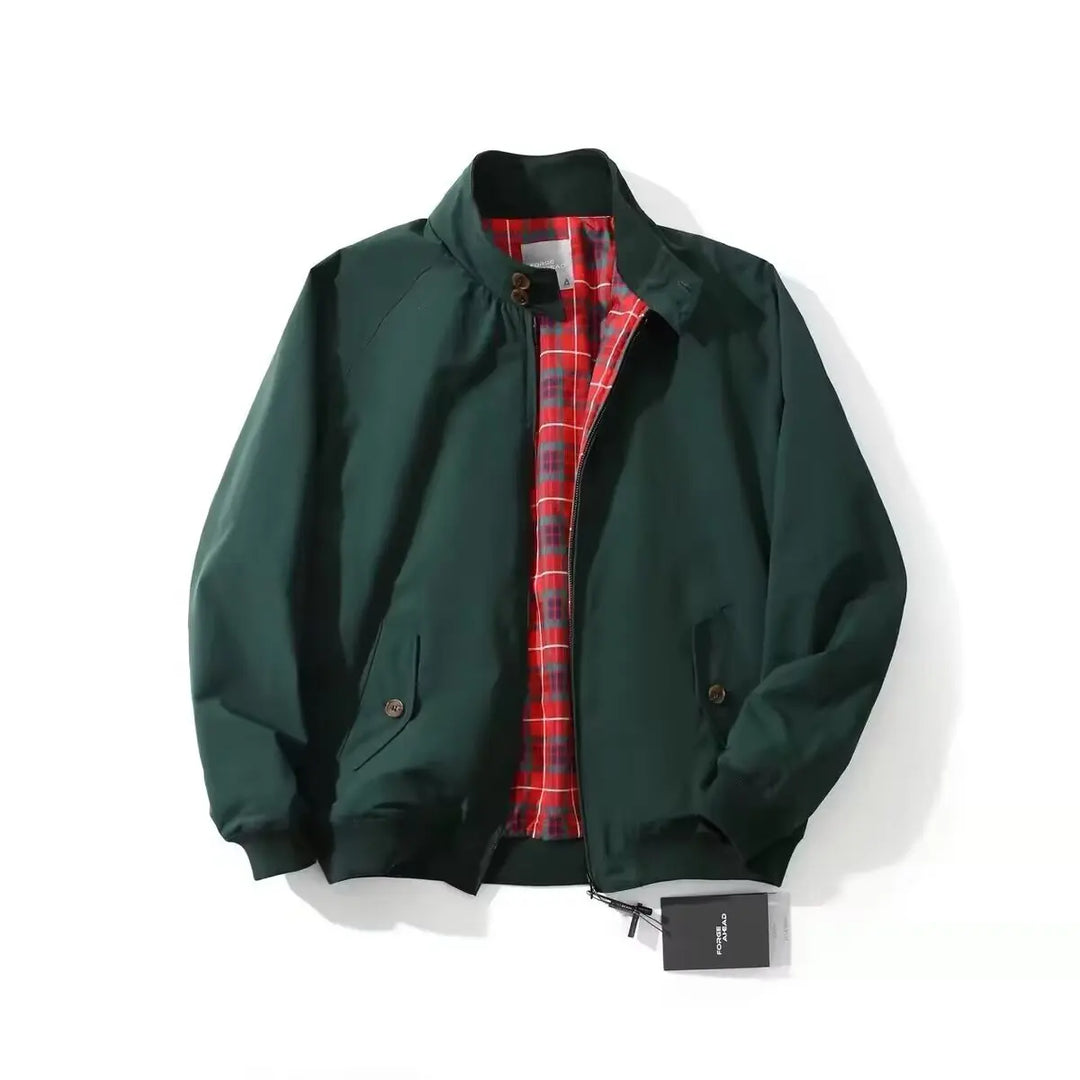 "Herren Harrington Jacke, langärmelig, nachhaltig, mit modischem Stehkragen, perfekt für vielseitigen Stil und Komfort."