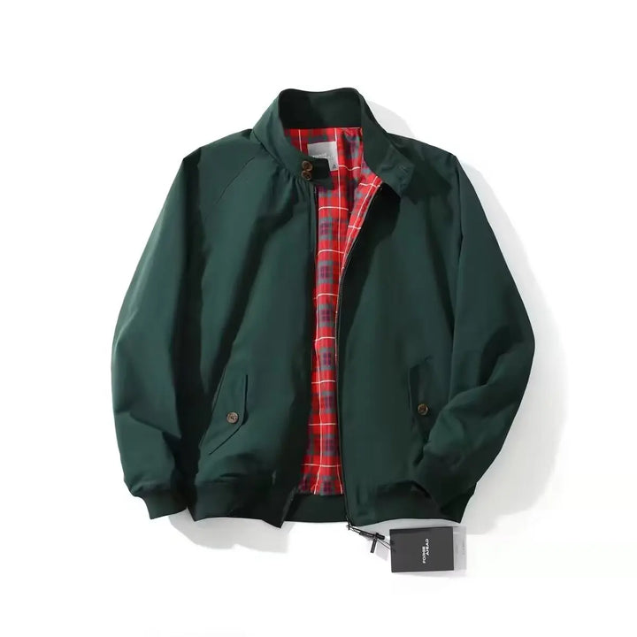 "Herren Harrington Jacke, langärmelig, nachhaltig, mit modischem Stehkragen, perfekt für vielseitigen Stil und Komfort."