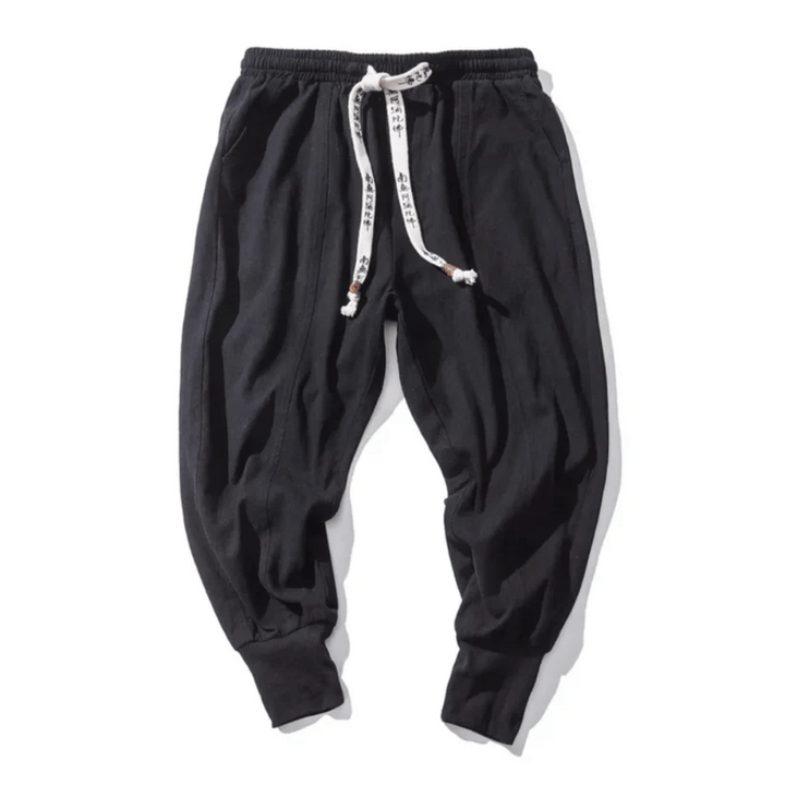 "Herren Japan-Stil Hosen aus Baumwollmischung, lockere Passform, fließende Silhouette, für stilvollen Komfort und Flexibilitä