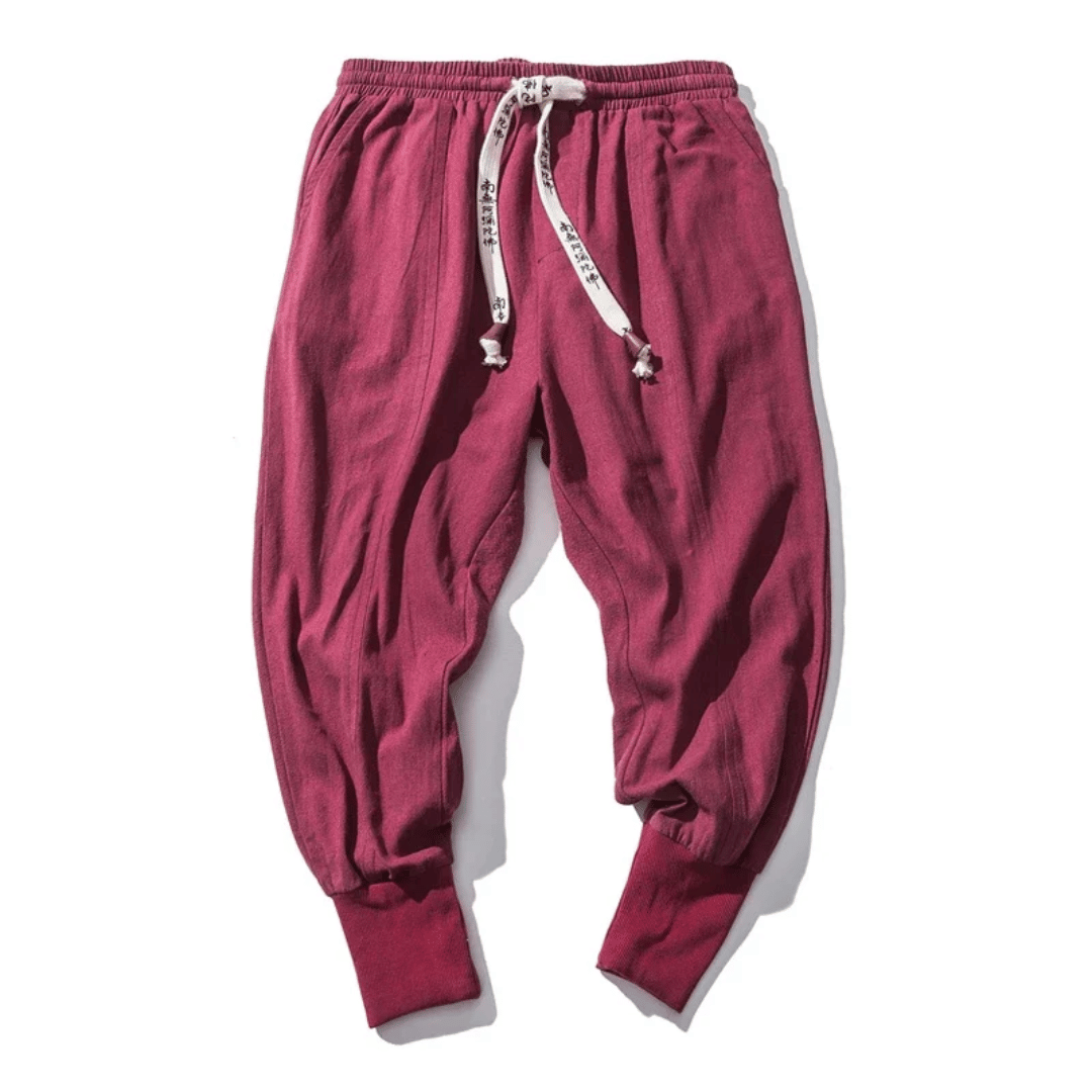 "Herren Japan-Stil Hosen aus Baumwollmischung, lockere Passform, fließende Silhouette, für stilvollen Komfort und Flexibilitä