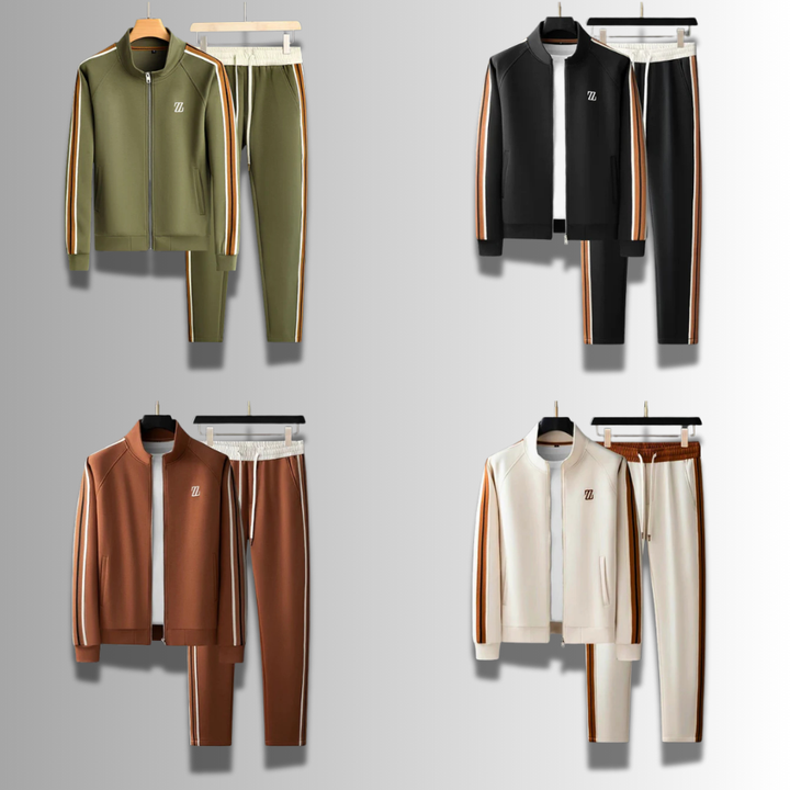 "Herren Jogginganzug aus hochwertiger Baumwolle, modisch und bequem, ideal für Sport und Freizeit, in modernem Design."