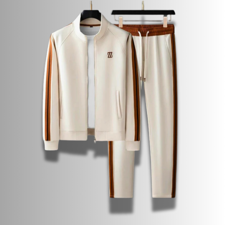 "Herren Jogginganzug aus hochwertiger Baumwolle, modisch und bequem, ideal für Sport und Freizeit, in modernem Design."