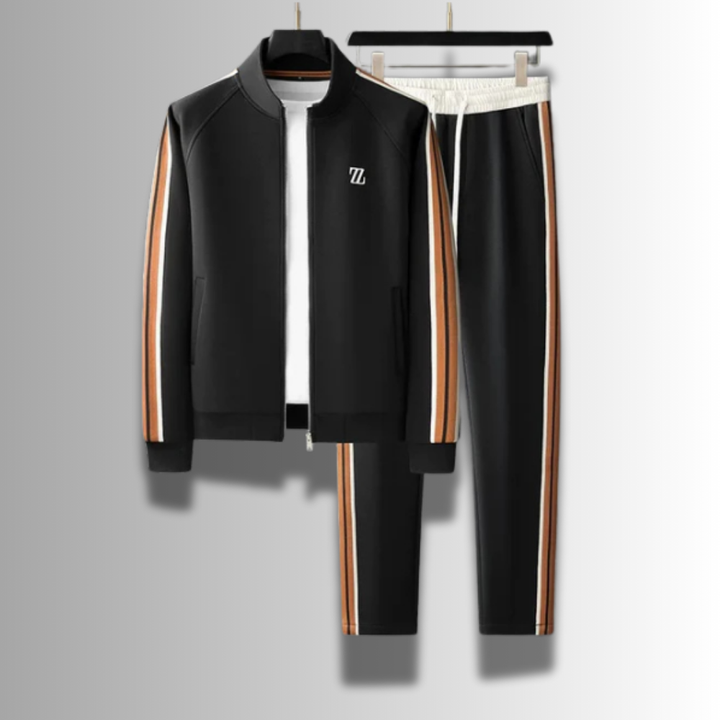 "Herren Jogginganzug aus hochwertiger Baumwolle, modisch und bequem, ideal für Sport und Freizeit, in modernem Design."