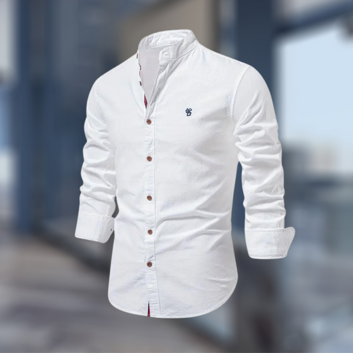 "Herren langärmeliges Poloshirt; klassisches Design, Knopfleiste, Kragen, elegantes Blau, perfekte Mischung aus Komfort & Sti