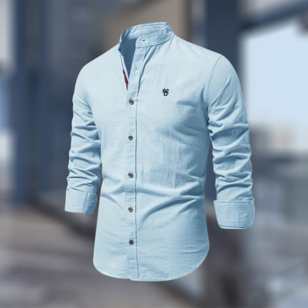 "Herren langärmeliges Poloshirt; klassisches Design, Knopfleiste, Kragen, elegantes Blau, perfekte Mischung aus Komfort & Sti