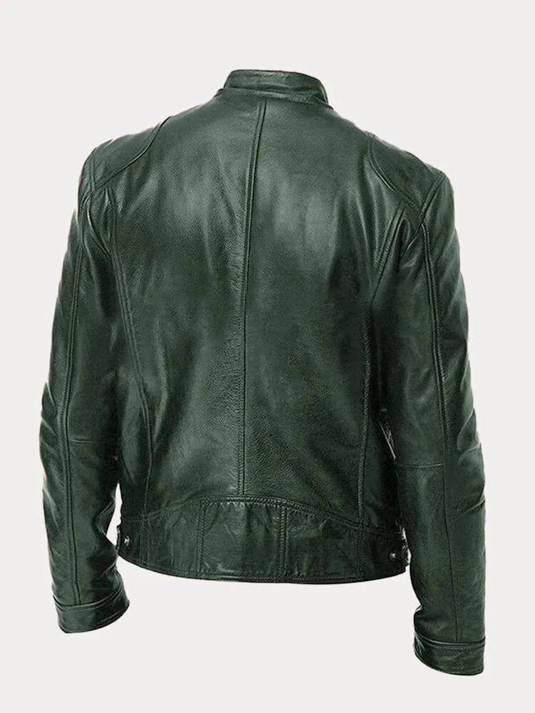 "Herren Lederjacke Daniel, elegant und robust, aus hochwertigem Leder in klassischem Design, mit Reißverschluss und Taschen."