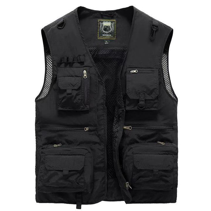 "Herren Mesh-Cargo-Weste mit Taschen, leichtes atmungsaktives Design, ideal für Abenteuer und Freizeit, modischer Look"