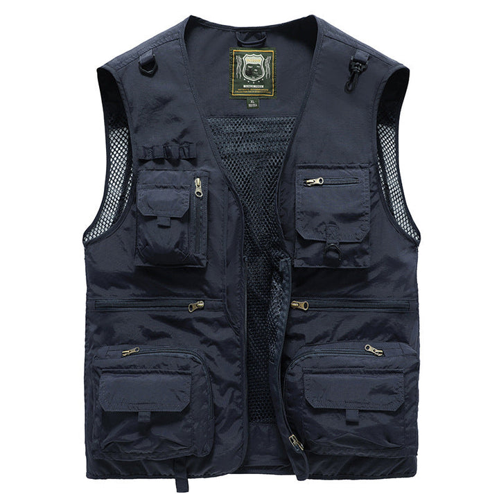 "Herren Mesh-Cargo-Weste mit Taschen, leichtes atmungsaktives Design, ideal für Abenteuer und Freizeit, modischer Look"