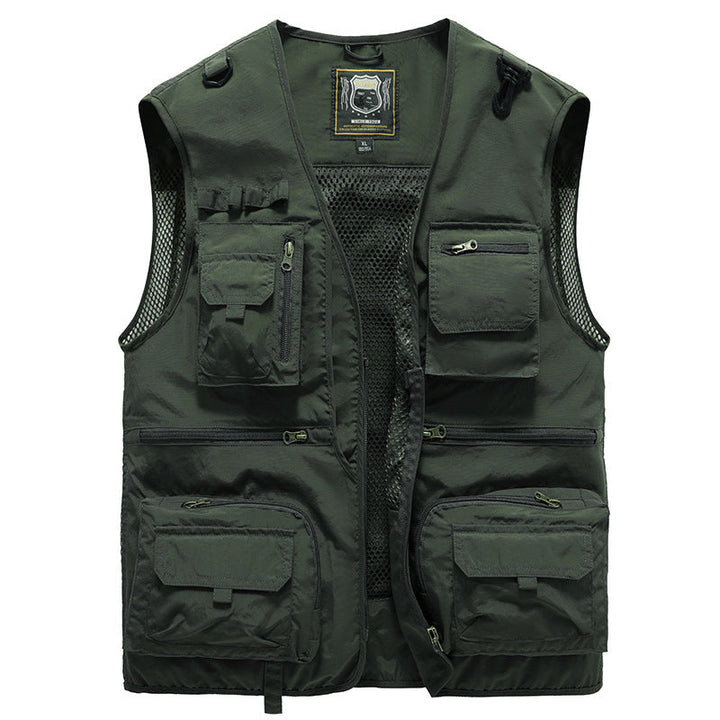 "Herren Mesh-Cargo-Weste mit Taschen, leichtes atmungsaktives Design, ideal für Abenteuer und Freizeit, modischer Look"