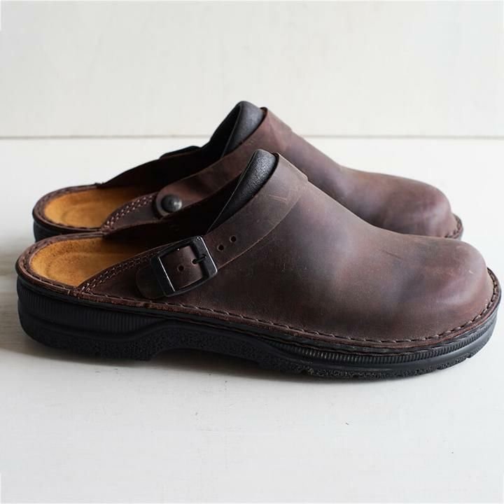 "Herren Orthopädische Lederpantoffeln, elegant & bequem, in Beige, Dunkelbraun, Schwarz, mit ergonomischer Innensohle."
