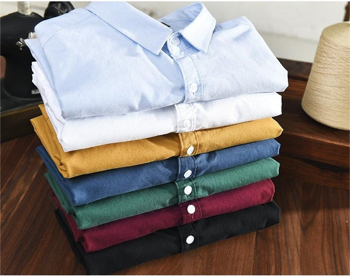 "Herren Oxford-Hemd Beige, klassisches Design, atmungsaktive Baumwolle, ideal für eleganten Stil, optimale Passform"