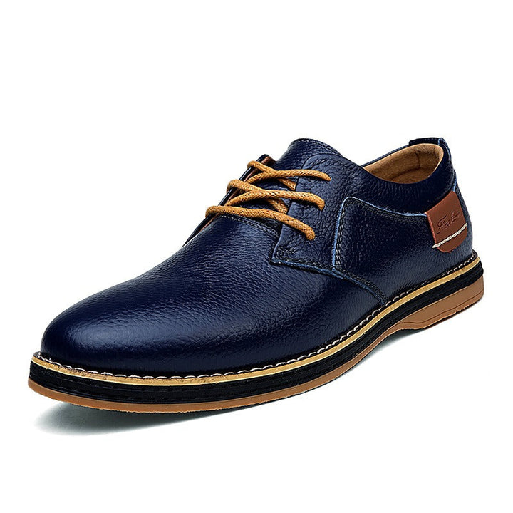 Herren-Oxfordschuhe aus Leder, elegant, blau, braun, schwarz, mit robuster Sohle, stilvoll und vielseitig für jeden Anlass.