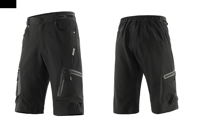 "Herren Radhose, atmungsaktiv, Dunkelblau, elastischer Bund, Reißverschlusstaschen, ideal für Outdoor-Radfahren."