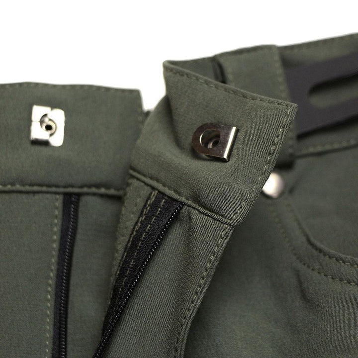 "Herren Radhose, atmungsaktiv, Dunkelblau, elastischer Bund, Reißverschlusstaschen, ideal für Outdoor-Radfahren."