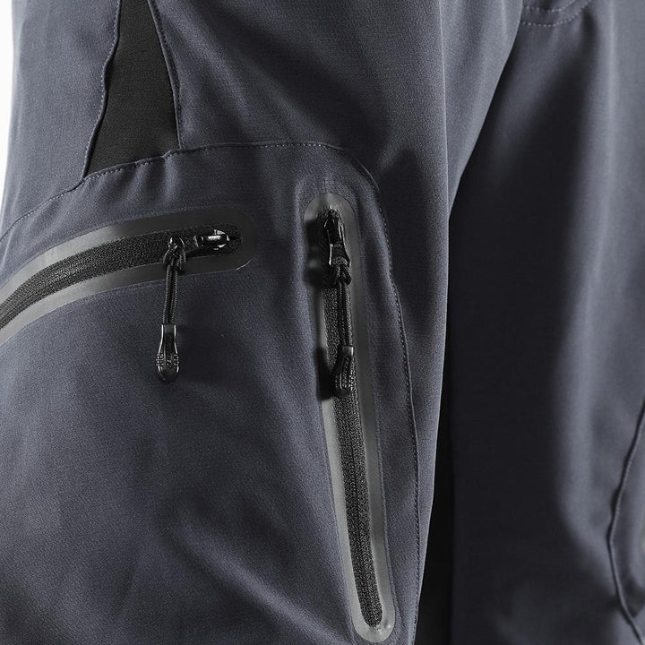 "Herren Radhose, atmungsaktiv, Dunkelblau, elastischer Bund, Reißverschlusstaschen, ideal für Outdoor-Radfahren."