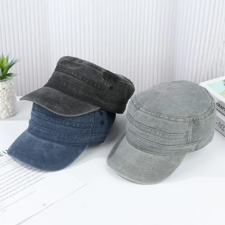 Herren Retro Army Mütze, klassischer Militärstil, modernes Design, Dunkelblau; verstellbar, langlebig, atmungsaktiv.