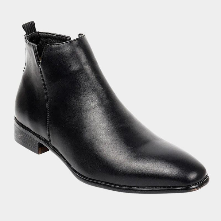 "Herren Retro-Lederstiefel mit Vintage-Design, hochwertigem Leder, Reißverschluss und robuster Sohle in Braun"