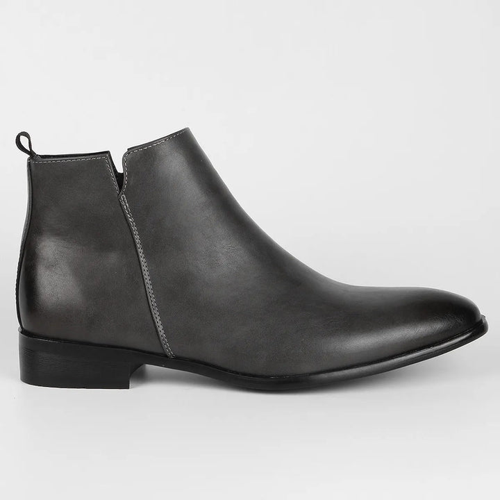 "Herren Retro-Lederstiefel mit Vintage-Design, hochwertigem Leder, Reißverschluss und robuster Sohle in Braun"