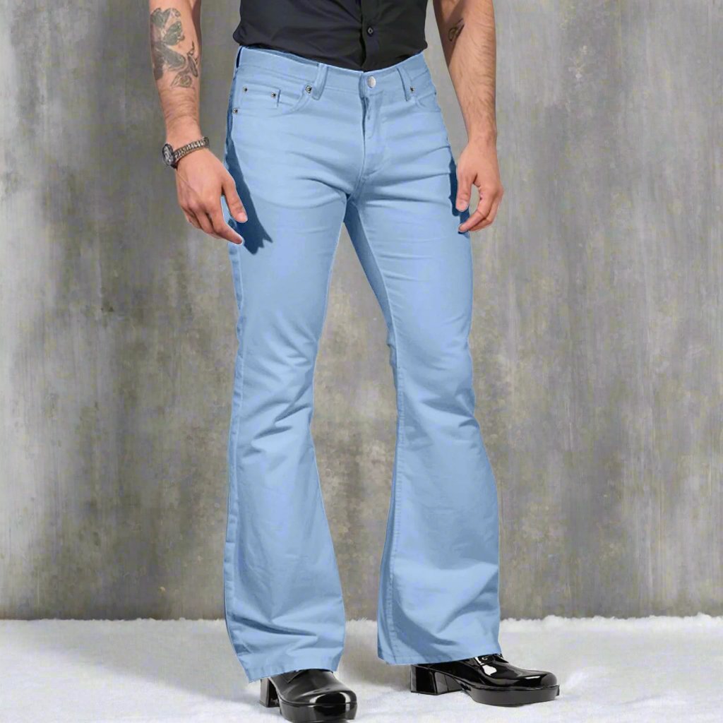 Herren Retro-Schlaghose aus Baumwolle, 70er-Jahre-Stil, komfortabel, modisches Design, ideal für modebewusste Männer.