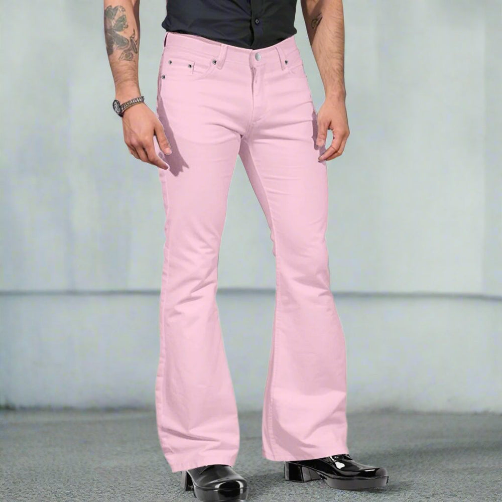 Herren Retro-Schlaghose aus Baumwolle, 70er-Jahre-Stil, komfortabel, modisches Design, ideal für modebewusste Männer.