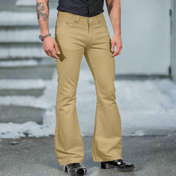 Herren Retro-Schlaghose aus Baumwolle, 70er-Jahre-Stil, komfortabel, modisches Design, ideal für modebewusste Männer.