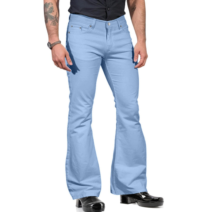 Herren Retro-Schlaghose aus Baumwolle, 70er-Jahre-Stil, komfortabel, modisches Design, ideal für modebewusste Männer.