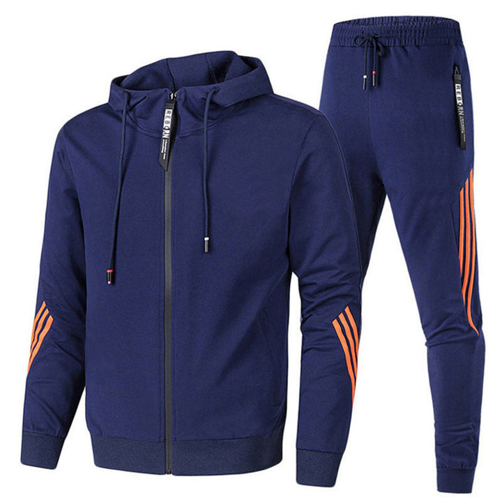 Herren-Trainingsanzug mit stilvollem Design, in Gelb, Grau, Marine, Rot, Schwarz, Weiß erhältlich. Ideal für Sport und Freize
