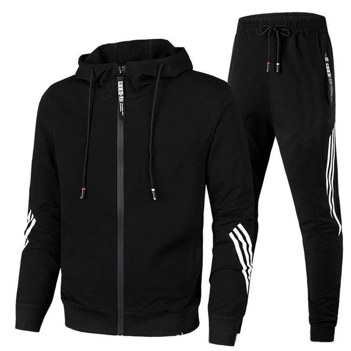 Herren-Trainingsanzug mit stilvollem Design, in Gelb, Grau, Marine, Rot, Schwarz, Weiß erhältlich. Ideal für Sport und Freize