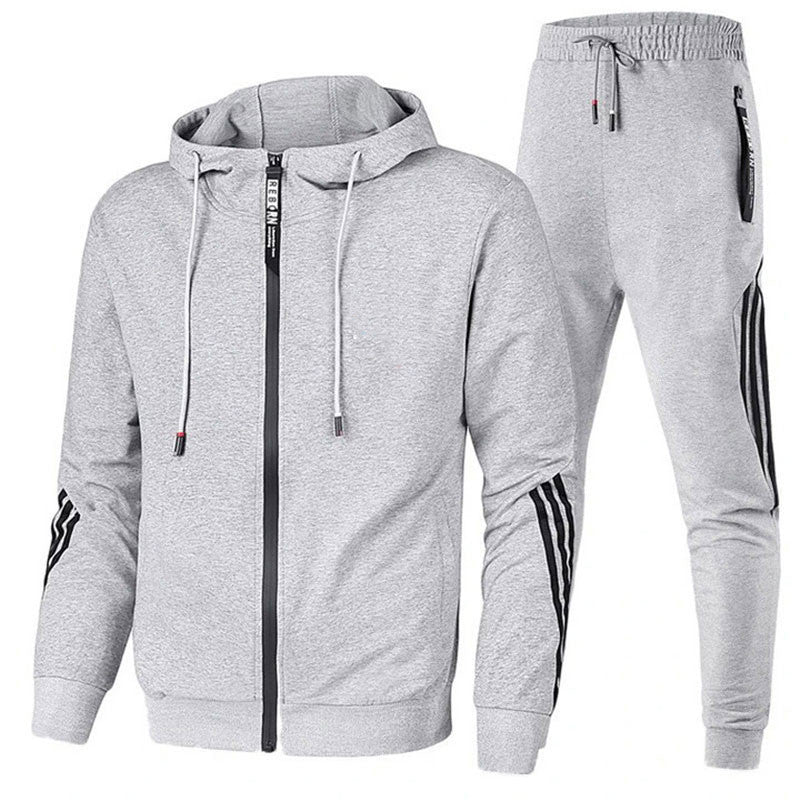 Herren-Trainingsanzug mit stilvollem Design, in Gelb, Grau, Marine, Rot, Schwarz, Weiß erhältlich. Ideal für Sport und Freize