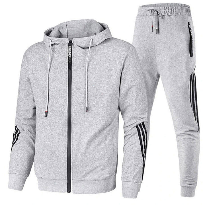 Herren-Trainingsanzug mit stilvollem Design, in Gelb, Grau, Marine, Rot, Schwarz, Weiß erhältlich. Ideal für Sport und Freize