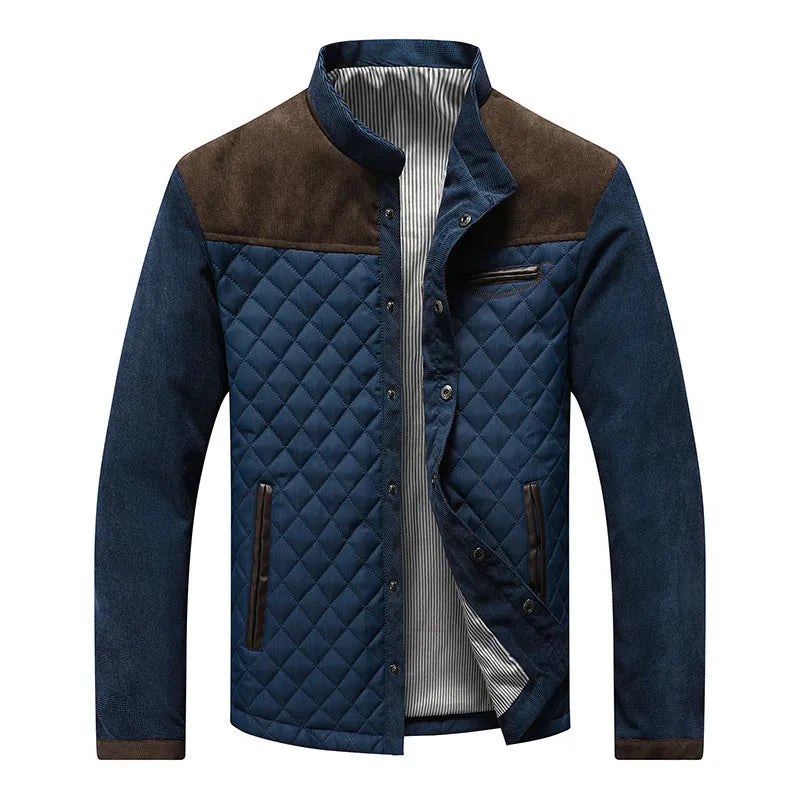 "Herren Übergangsjacke in Braun und Grau, leichte Steppjacke für Herbst, stilvolles Design, bietet Wind- und Wetterschutz"