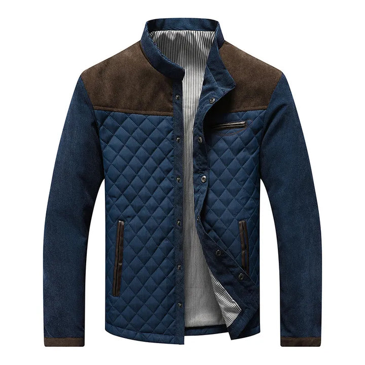 "Herren Übergangsjacke in Braun und Grau, leichte Steppjacke für Herbst, stilvolles Design, bietet Wind- und Wetterschutz"