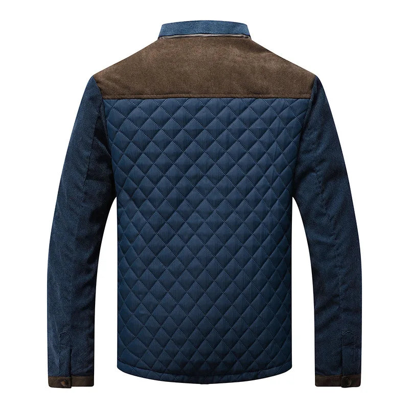 "Herren Übergangsjacke in Braun und Grau, leichte Steppjacke für Herbst, stilvolles Design, bietet Wind- und Wetterschutz"
