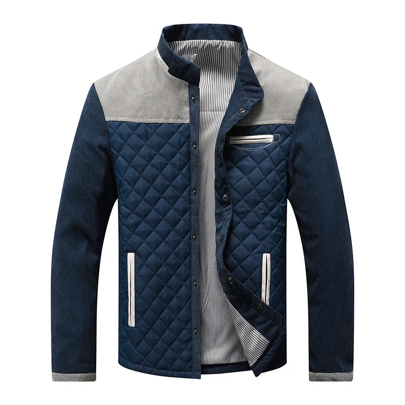 "Herren Übergangsjacke in Braun und Grau, leichte Steppjacke für Herbst, stilvolles Design, bietet Wind- und Wetterschutz"