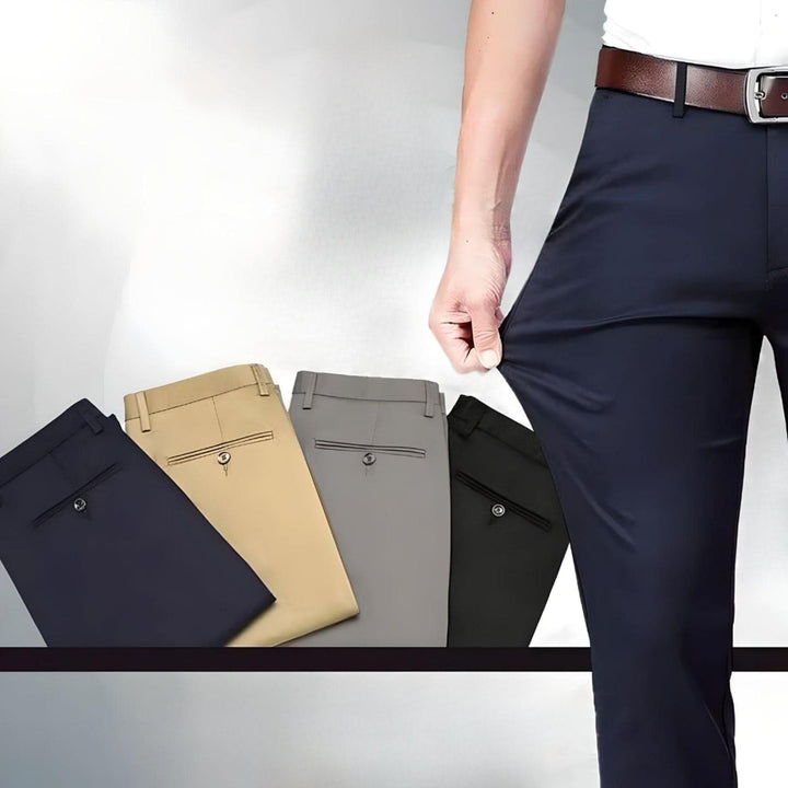 Herren Stretchhosen in Blau, Beige, Grau, Schwarz, elastisch, bequem, modisch, Business-Look.