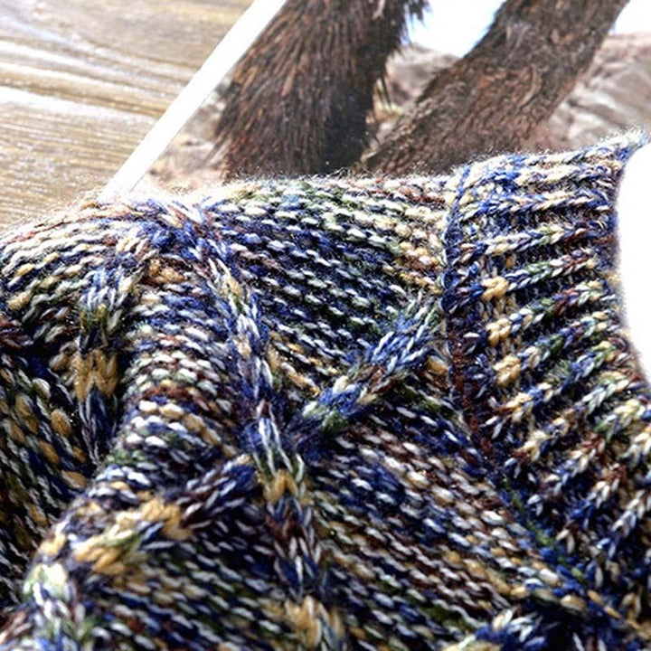 "Herrenpullover in Blau und Orange, elegantes und modernes Design, weiche Baumwolle, für jede Gelegenheit geeignet"