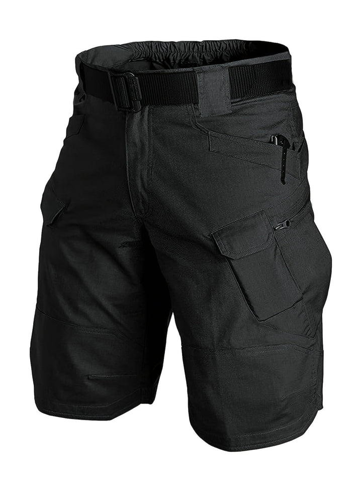 "Herrenshorts für Outdoor, robustes Design, mehrere Taschen, Regular Fit, 100% Polyester, ideal für Abenteuer."