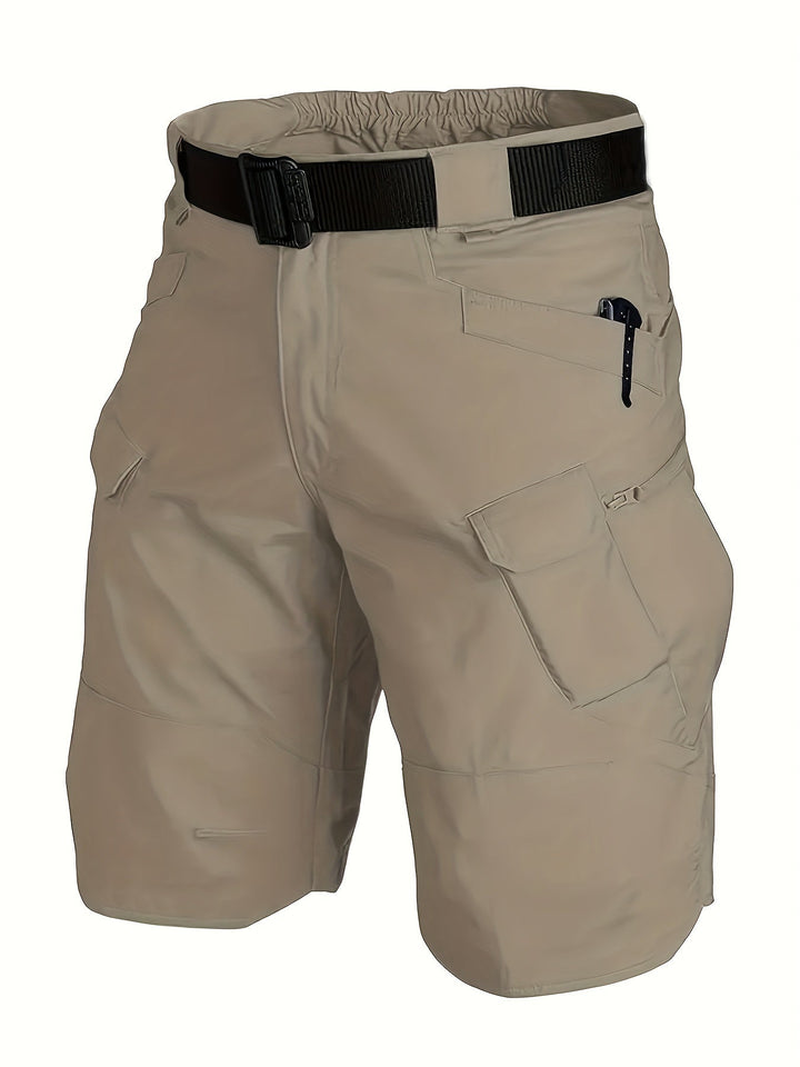 "Herrenshorts für Outdoor, robustes Design, mehrere Taschen, Regular Fit, 100% Polyester, ideal für Abenteuer."