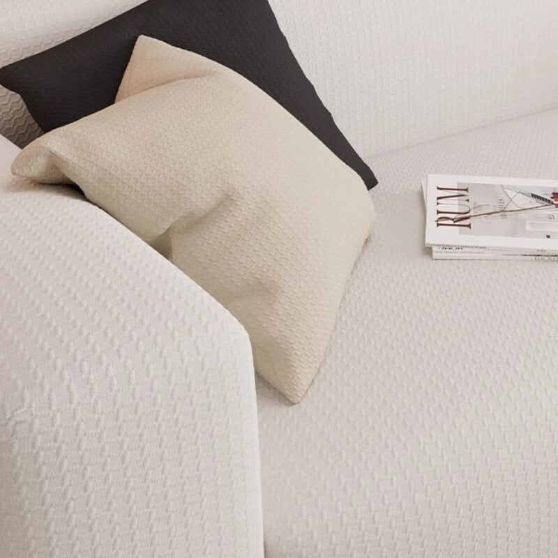 "Hochelastischer wasserdichter Sofabezug in Beige, schützt Möbel vor Kratzern, Flüssigkeiten, ideal für Haustierbesitzer."