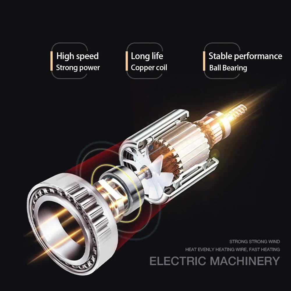 Hochleistungs-Haartrockner 2400W, Ionentechnologie, schwarz oder weiß, ergonomisches Design, für glattes, glänzendes Haar.