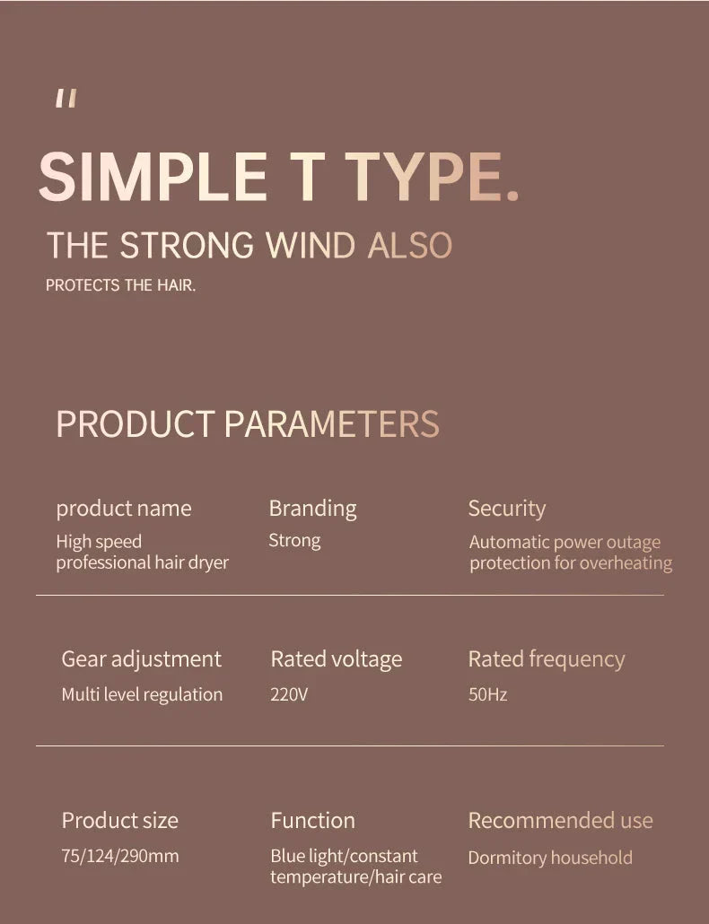 Hochleistungs-Haartrockner 2400W, Ionentechnologie, schwarz oder weiß, ergonomisches Design, für glattes, glänzendes Haar.