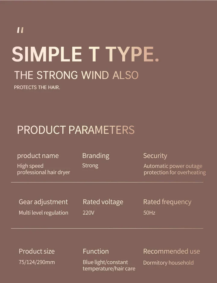 Hochleistungs-Haartrockner 2400W, Ionentechnologie, schwarz oder weiß, ergonomisches Design, für glattes, glänzendes Haar.