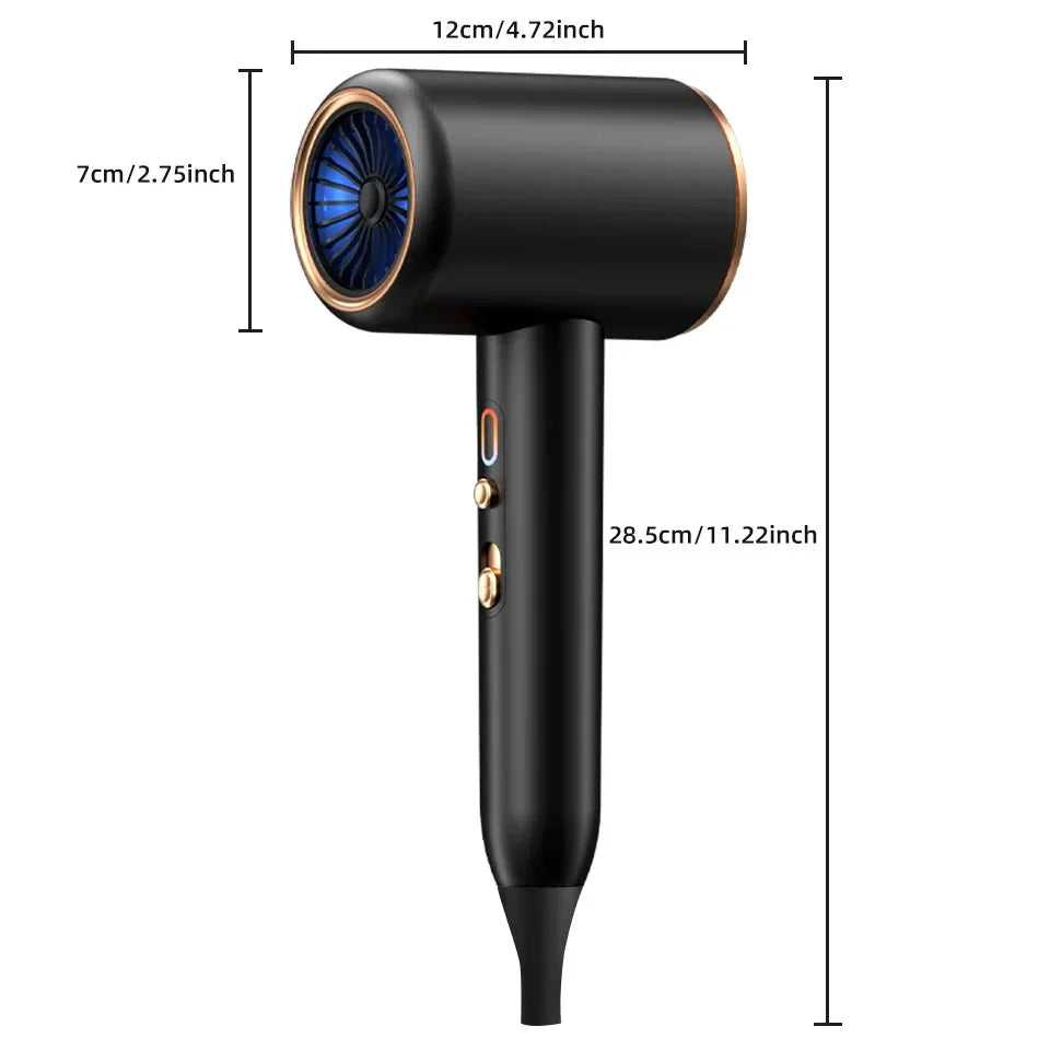 Hochleistungs-Haartrockner 2400W, Ionentechnologie, schwarz oder weiß, ergonomisches Design, für glattes, glänzendes Haar.