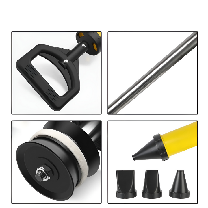 Hochpräzises CementJet Sprühgerät mit ergonomischem Griff und vierfach-Sprühdüse für gleichmäßige Zementanwendungen.