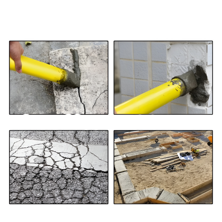 Hochpräzises CementJet Sprühgerät mit ergonomischem Griff und vierfach-Sprühdüse für gleichmäßige Zementanwendungen.