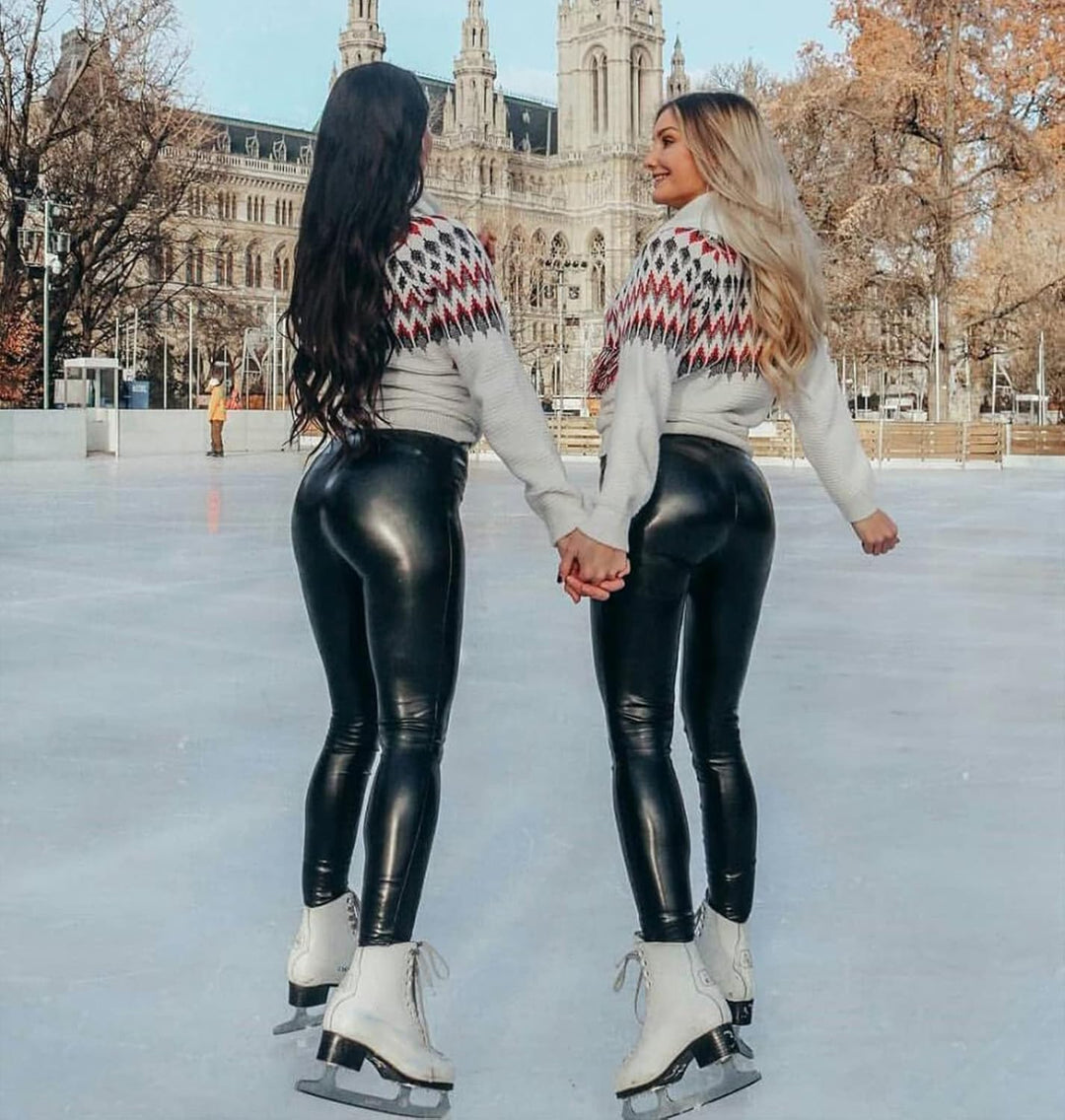 Hochtaillierte schwarze Yogahose für Damen, atmungsaktiv und elastisch, ideal für Yoga oder als modisches Statement.